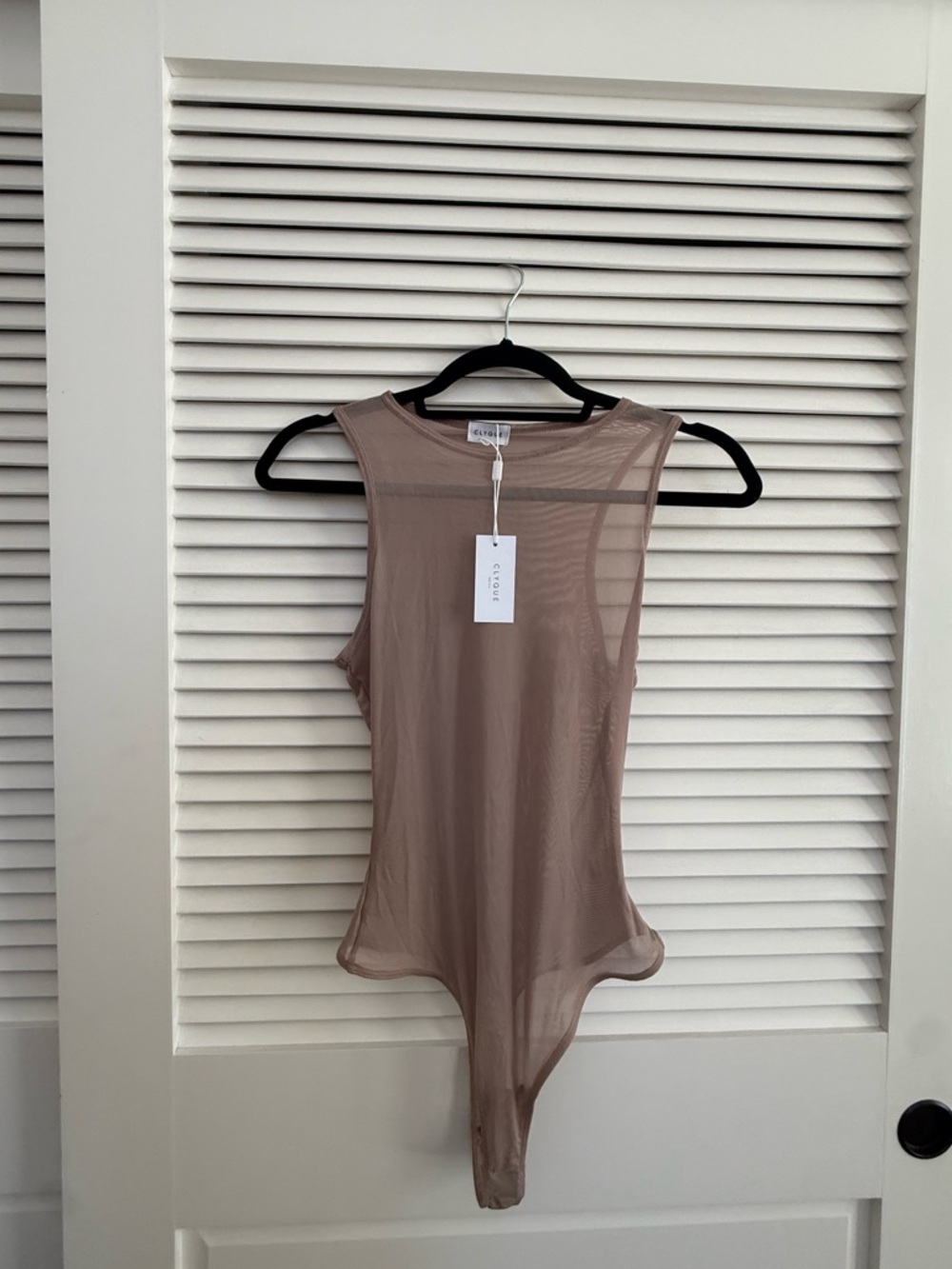 CLYQUE Sheer Sleeveless Mesh Bodysuit – Size M (NWT)